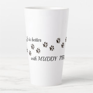Latte Caneca de café Dog Latte, Caneca engraçada com imp