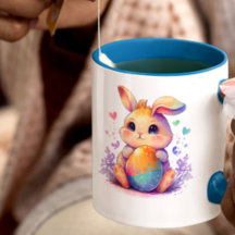 Caneca de Café Easter Bunny Fofa – Coelho Pastel A