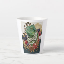 Latte Caneca de Café Eclectic Iguana with Pearls Latte,
