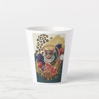 Latte Caneca de Café Eclectico Rato com Pérolas, Chic Ma