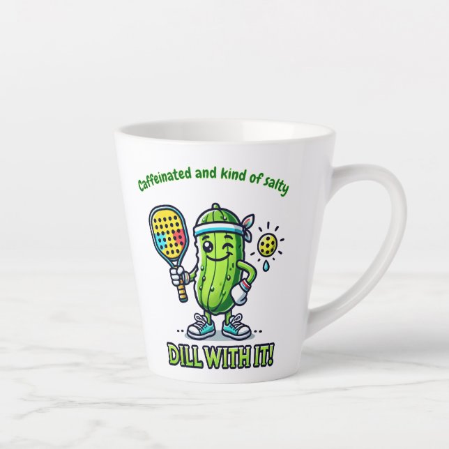 Latte Caneca de café engraçada de pickleball, acessórios (Direita)