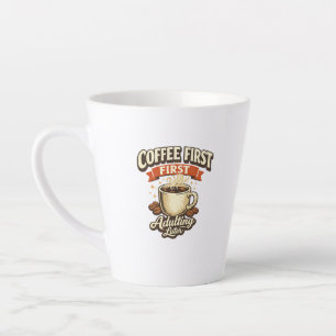 Latte Caneca de Café Engraçada para Adultos Preguiçosos