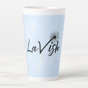 Latte Caneca de Café Estética Floral de Margarida Branca