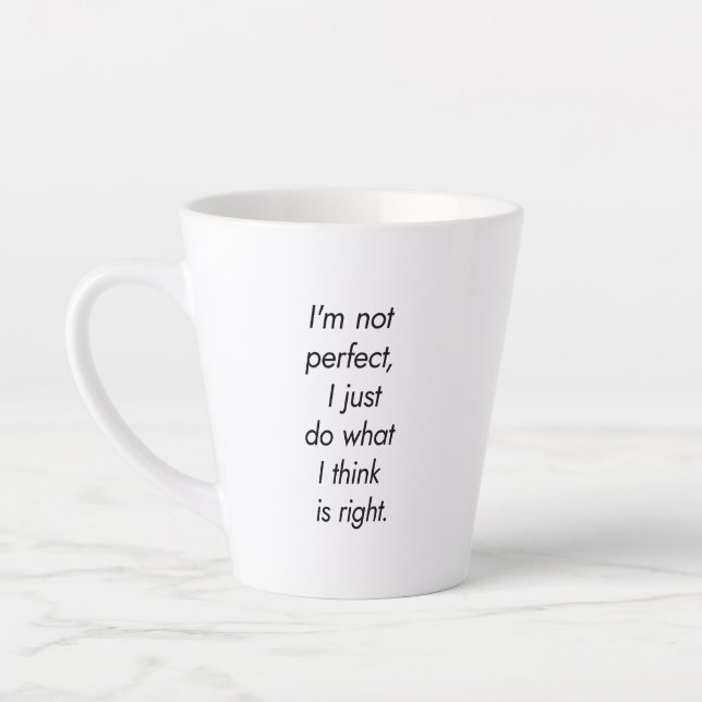 Latte Caneca de Café 'Eu Não Sou Perfeito' (Esquerda)