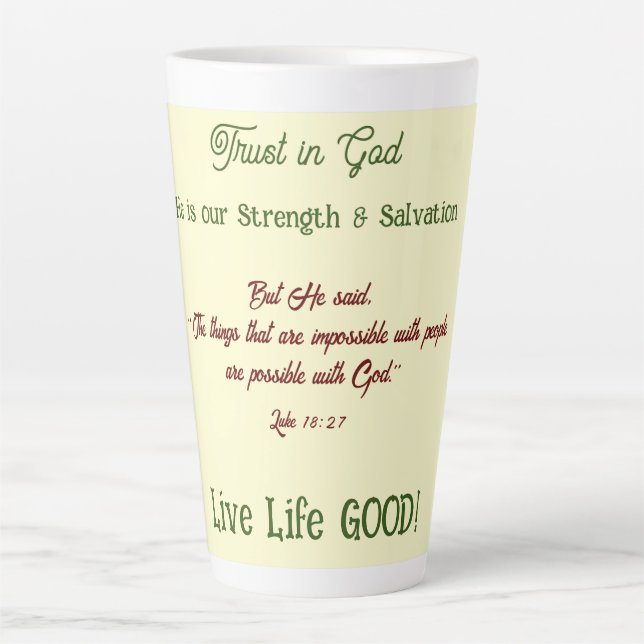 Latte Caneca de Café Fé Versos Uplificantes (Frente)