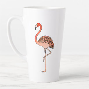 Latte Caneca de Café Flamingo Rosa Desenho Linear-57567