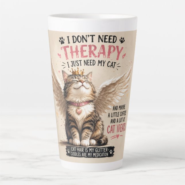 Latte Caneca de Café Mãe de Gato Engraçada (Frente)
