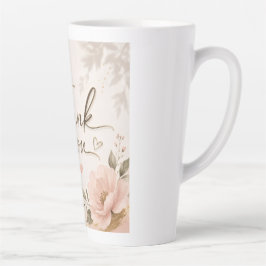 Latte Caneca de Café Moderno com Agradecimento e Coraçõe