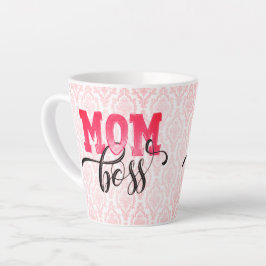Latte Caneca de Café MOM BOSS Rosa Arabesco Presentes pa