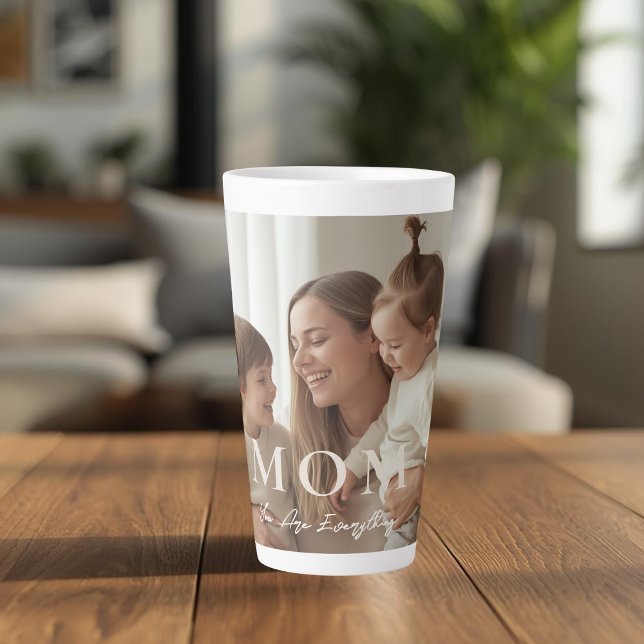 Latte Caneca de Café MOM Grande Personalizada com Foto M (Criador carregado)