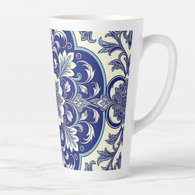 Latte Caneca de Café Natal Azul Alegre (Direita)