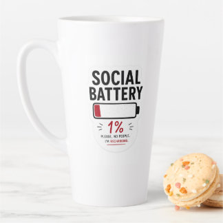 Latte Caneca de Café para Introvertidos Engraçados | Bat
