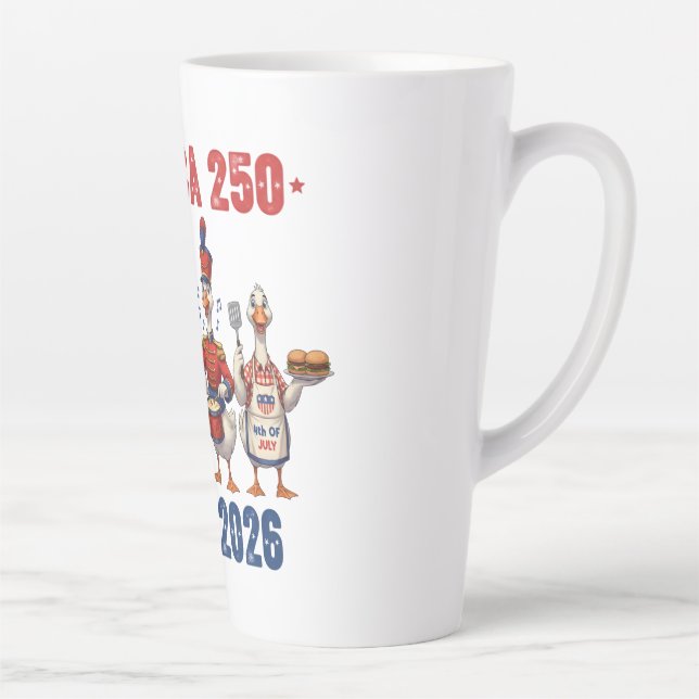 Latte Caneca de café patriótica engraçada com gansos bob (Direita)