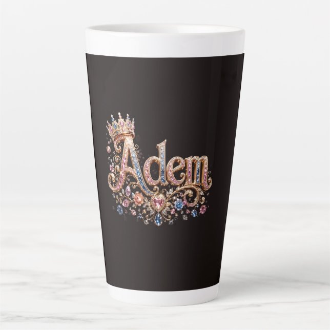 Latte Caneca de Café Personalizada Adam Crown (Frente)