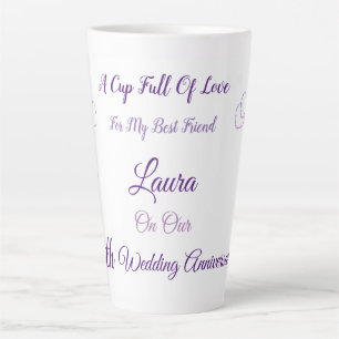 Latte Caneca de Café Personalizada com design de 4º Aniv