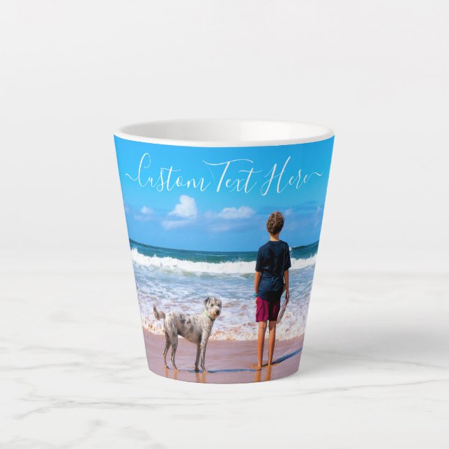 Latte Caneca de Café Personalizada com Foto do Seu Peto  (Frente)