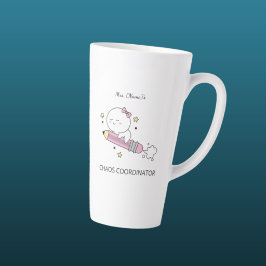 Latte Caneca de Café Personalizada Coordenadora de Caos