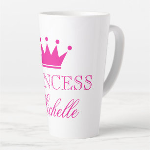 Latte Caneca de Café Personalizada Coroa de Princesa