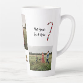 Latte Caneca de café personalizada de 3 fotos no Natal