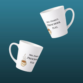 Latte Caneca de Café Personalizada Minimalista para Prof