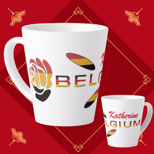Latte Caneca de Café Personalizada Pequena com a Bandeir