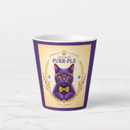 Latte Caneca de Café Professor Purr-Ple™ – Permaneça Cur