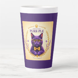 Latte Caneca de Café Professor Purr-Ple™ – Permaneça Cur