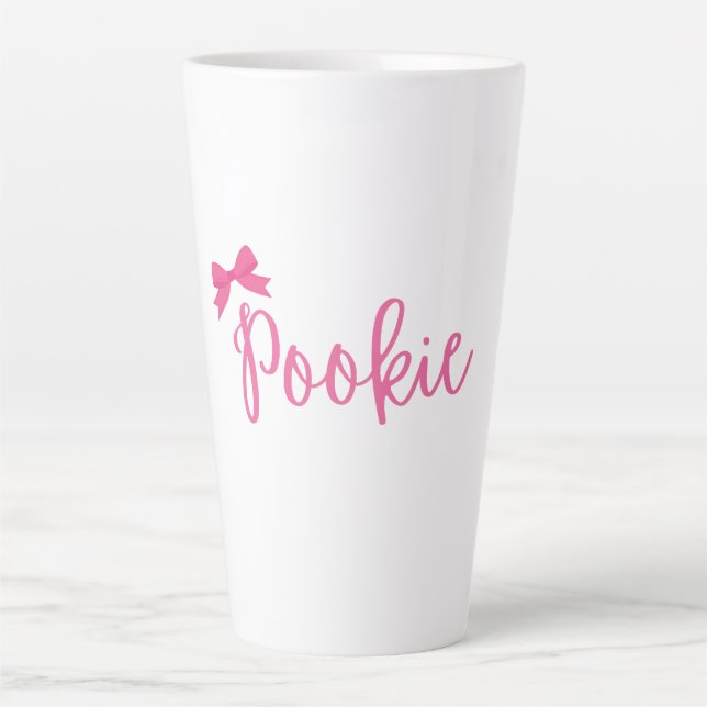 Latte Caneca de Café Rosa Fofa "Pookie" (Frente)