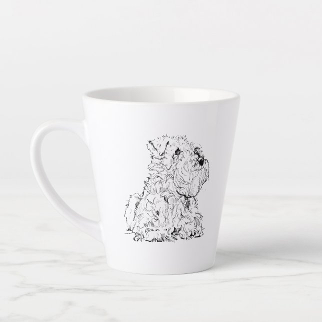 Latte Caneca de Café Schnauzer Miniatura, Amante de Cach (Esquerda)