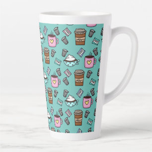 Latte Caneca de café torta e rosa-cáustica