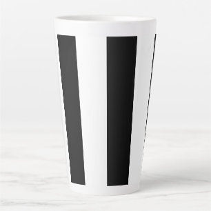 Latte Caneca de café vertical listrada a preto e branco