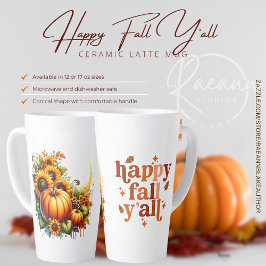 Latte Caneca de Cerâmica para Café com a inscrição Feliz