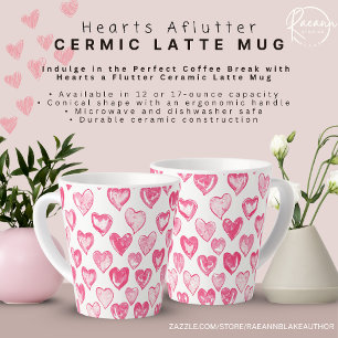 Latte Caneca de Cerâmica para Café com Corações a Saltar