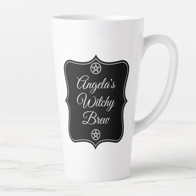 Latte Caneca de Chá Witchy com Nome Personalizado | Café (Direita)