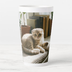 Latte Caneca de Gato Fofo da Dobragem Escocesa - Café pa