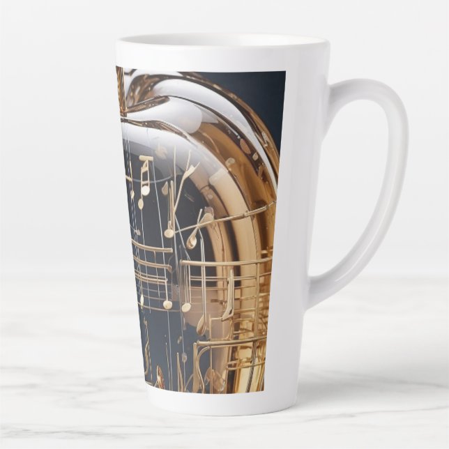Latte Caneca de Maçã de Cristal Dourado - Caneca de Café (Direita)