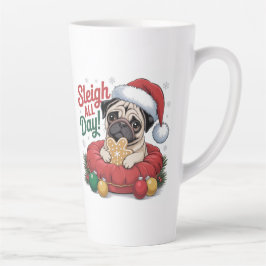 Latte Caneca de Natal Pug – Sleigh All Day Café de Féria