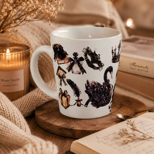 Latte Caneca Estética Cisne Preto   Caneca de Café de Lu