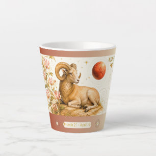 Latte Caneca Pequena de Café com Arte de Aries e Madress