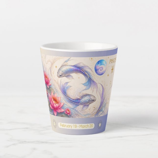 Latte Caneca Pequena de Café com Arte de Lírio de Água d (Frente)