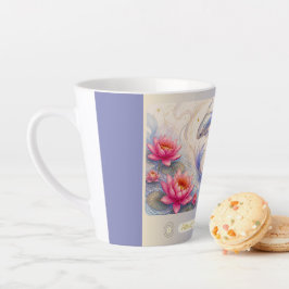Latte Caneca Pequena de Café com Arte de Lírio de Água d