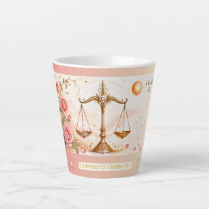 Latte Caneca Pequena de Café com Rosas em Art Nouveau Li