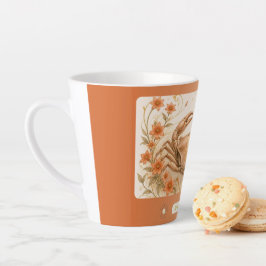 Latte Caneca Pequena de Café com Tema Pimpernel Art Nouv
