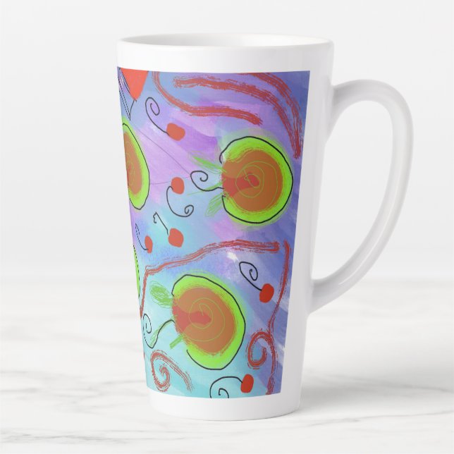 Latte cerejas Para Beber Caneca de café com leite (Direita)
