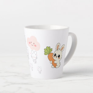 Latte Coelho Fofo com Caneca de Café de Cenoura Rabino