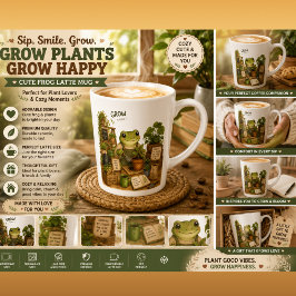 Latte Cresça Plantas Caneca de Café Sapo Fofo | Cottagec