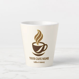 Latte Design de Caneca de Abertura de Café Editável