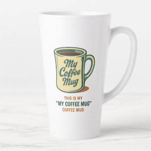 Latte Design de Humor de Caneca de Café Retrô