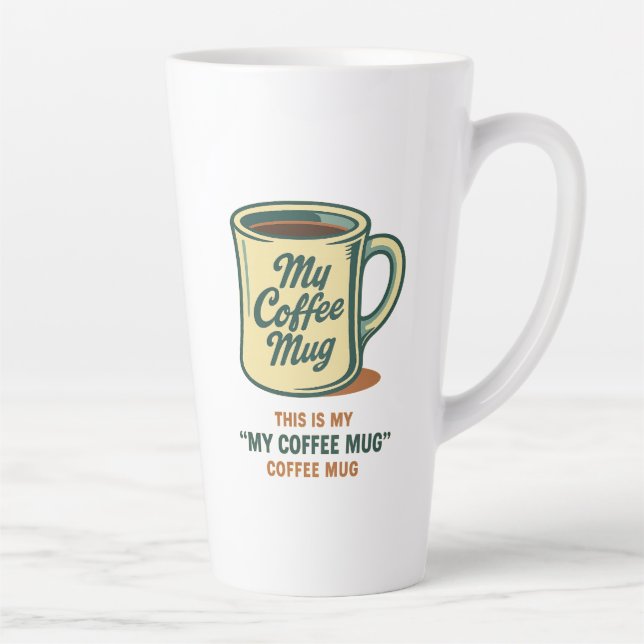 Latte Design de Humor de Caneca de Café Retrô (Direita)