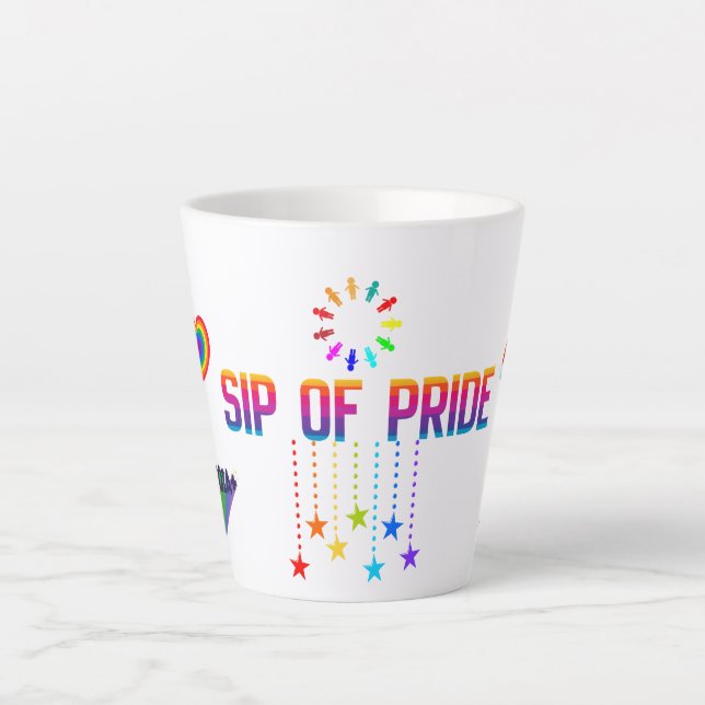 LATTE DIA FELIZ, GOLPE DE ORGULHO CANECA DE CAFÉ 12 OZ.  (Frente)